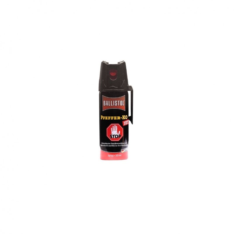 Bombe lacrymogène KO JET Poivre 50 ml  BOMBES LACRYMOGÈNES 40-50 ML à 8,50 €