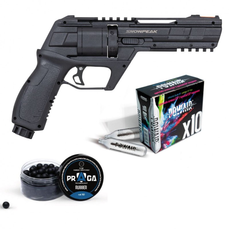 Pistolet à balles caoutchouc revolver CP300 cal.50 13 J - Pack 50 billes + 10 CO2  Pistolet à balles caoutchouc à 79,90 €