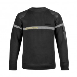 Pull SÉCURITÉ PRIVÉE noir bande grise FIRST