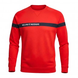 Sweat SSIAP FIRST rouge bande marine LBDLS SSIAP SWEATS à 19,20 €