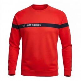 Sweat SSIAP FIRST rouge bande marine LBDLS SSIAP SWEATS à 19,20 €