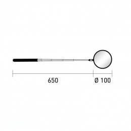 Miroir d'inspection, perche telesc 65 cm, Ø10 cm, Polymir