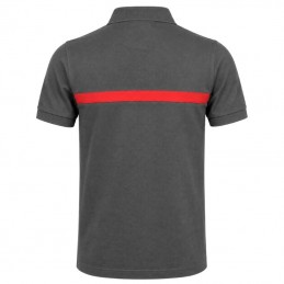 Polo SSIAP gris bande rouge brodé SECURITE INCENDIE  POLOS à 17,00 €