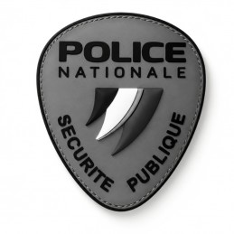 Patch PVC police nationale gris 9x8 cm  BRASSARDS ET BANDEAUX à 5,00 €