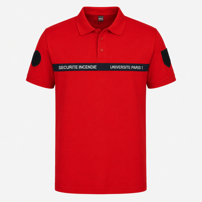 Polo SSIAP PREMIUM UNIVERSITE PARIS 1 (broderie + velcros)  ACCUEIL à 26,76 €