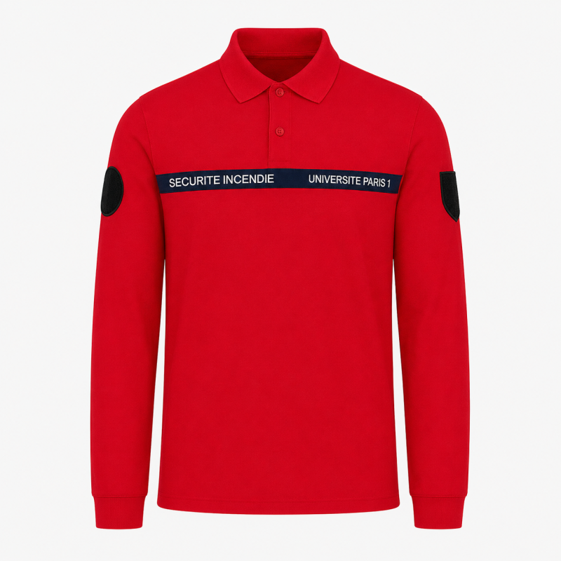 Polo SSIAP manches longues UNIVERSITE PARIS 1 (broderie + velcros)  ACCUEIL à 28,51 €