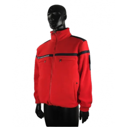 Veste polaire SSIAP rouge bande marine brodé SECURITE INCENDIE
