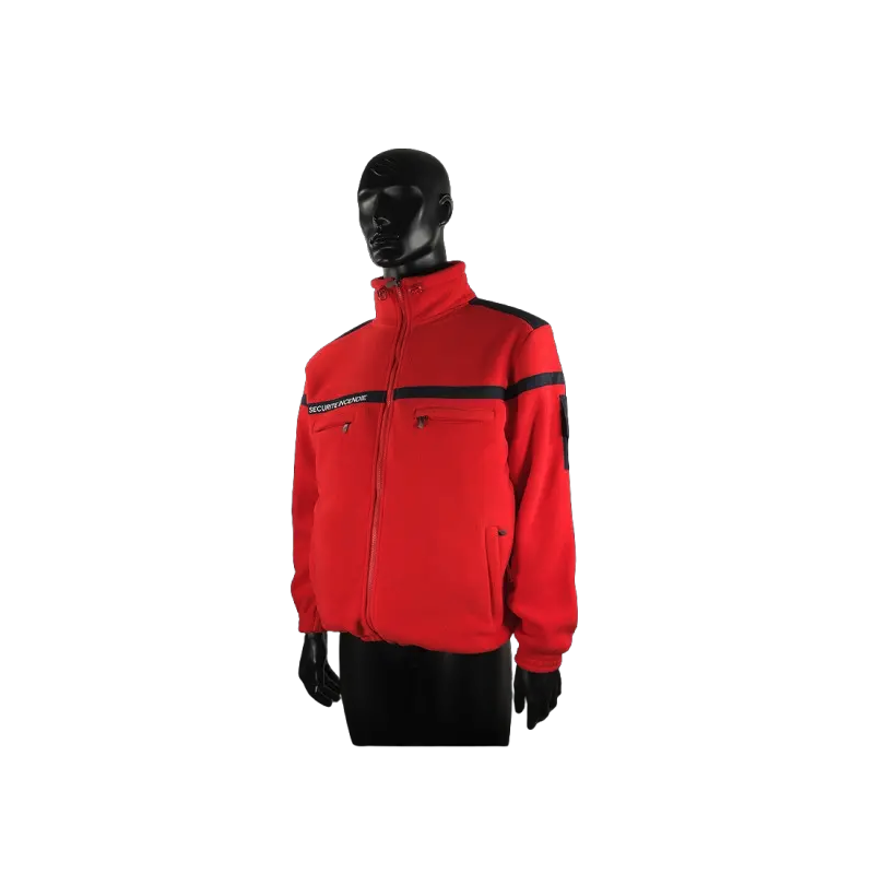 Veste polaire SSIAP rouge bande marine brodé SECURITE INCENDIE  ACCUEIL à 39,95 €