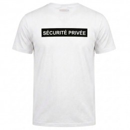 Tee-shirt blanc SÉCURITÉ PRIVÉE conforme décret avec velcro NUB  T-SHIRTS à 10,00 €