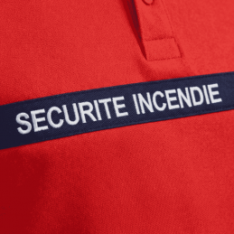 Polo SSIAP Sécurité Incendie PREMIUM rouge bande marine LBDLS SSIAP VÊTEMENTS SSIAP à 17,95 €