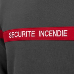 Sweat SSIAP gris bande rouge brodé SECURITE INCENDIE LBDLS SSIAP VÊTEMENTS SSIAP à 21,00 €