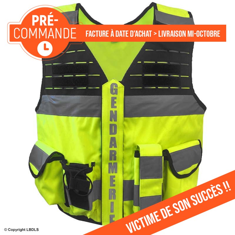 Gilet MULTIPOCKET 2.0 GENDARMERIE M.O.L.L.E jaune réglable S à 4XL  GILETS TACTIQUES à 38,00 €
