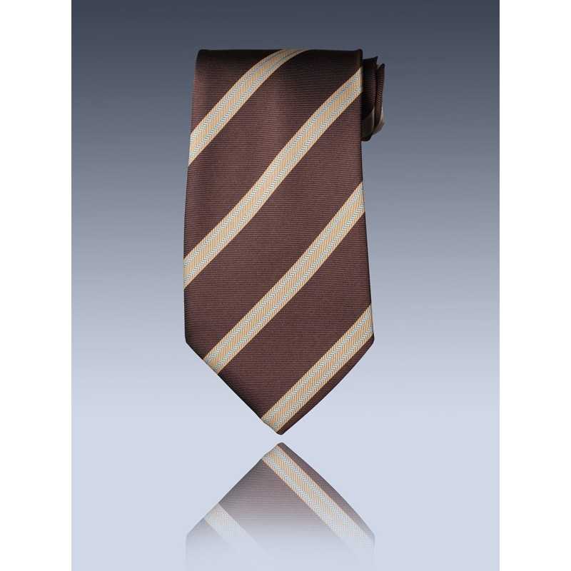 Cravate à crochet 2012 marron rayure beige n°51  CRAVATE à 13,20 €