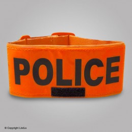 Brassard POLICE fluo 7 cm réglable  BRASSARDS ET BANDEAUX à 7,50 €