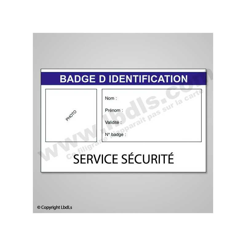 Badge SERVICE SECURITE  BADGES ET CARTE PRO à 1,31 €