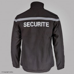 Softshell EXPERT FIRST noir bande rétro SECURITE  VÊTEMENT AGENT DE SÉCURITÉ PRIVÉE à 41,63 €