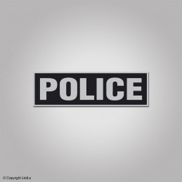 Bandeau POLICE lettres rétro 15,5 x 4,5 cm fond noir velcro crochets  BRASSARDS ET BANDEAUX à 5,00 €