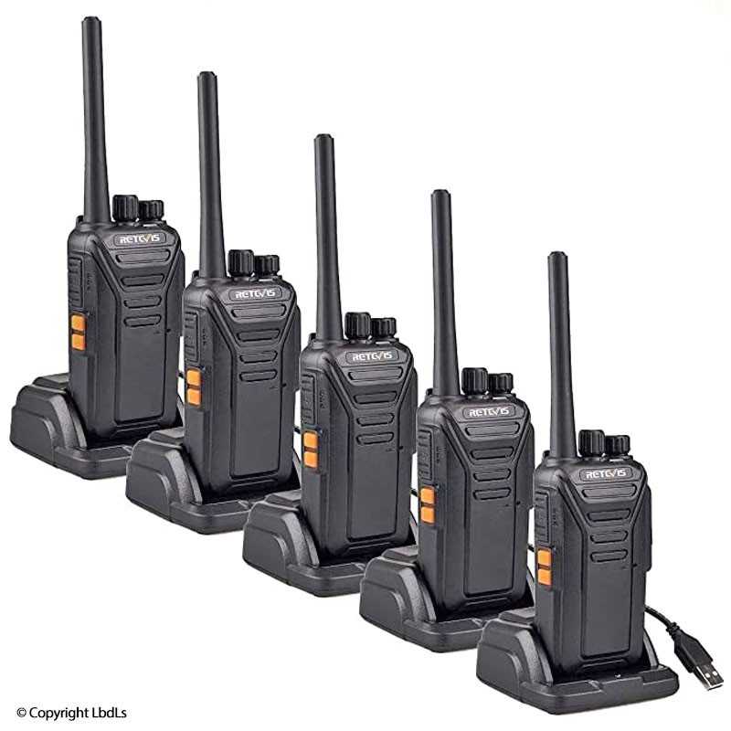 Pack de 5 RT27 Retevis PMR446 avec chargeur USB ACCUEIL à 149,99 € Pack de 5 RT27 Retevis PMR446 avec chargeur USB ACCUEIL à 149,99 €