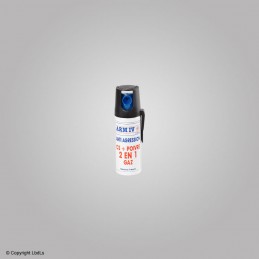 Bombe lacrymogène 2 en 1 gaz CS + poivre 50 ml - Brouillard  ACCUEIL à 14,00 €