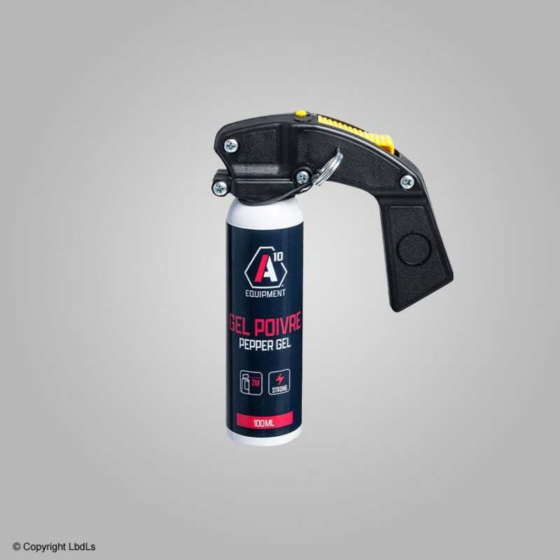 Bombe lacrymogène A10 gel poivre 100 ml avec poignée  BOMBES LACRYMOGÈNES 100 ML à 35,00 €