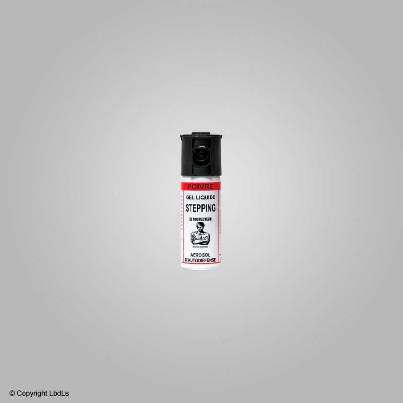 Bombe lacrymogène Stepping gel poivre 50 ml  BOMBES LACRYMOGÈNES 40-50 ML à 8,40 €