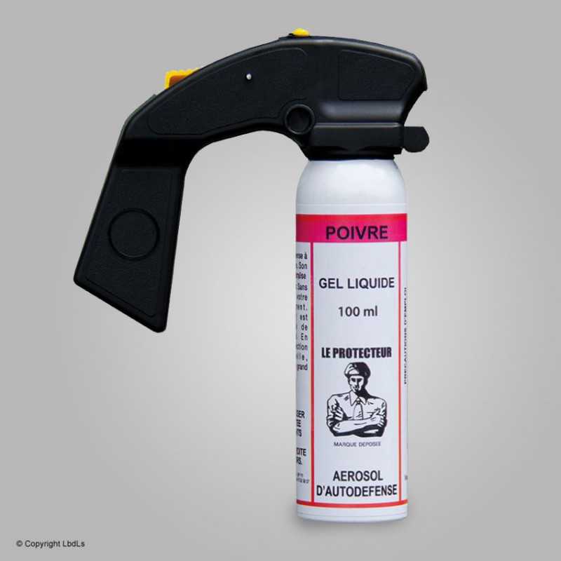 Bombe lacrymogène Super Pro gel poivre 100 ml avec poignée  BOMBES LACRYMOGÈNES 100 ML à 27,00 €